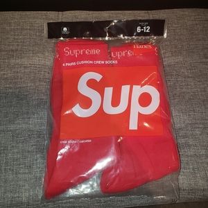 NEW Supreme Exclusive Red Socks